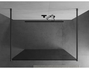 Mexen Kioto, Walk-In zuhany paraván 120 x 200 cm, 8 mm szürke üveg, grafit profil, 800-120-002-95-40