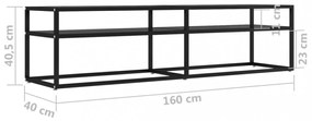 fekete edzett üveg TV-szekrény 160 x 40 x 40,5 cm