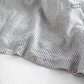 Fekete-fehér kétszemélyes-hosszabbított len ágyneműhuzat 200x220 cm – Linen Tales