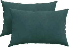 vidaXL Kanapé párnák 2 pcs Sötétzöld 60 x 40 cm Bársonyos szövet