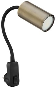 Globo 57911DPM - Konnektoros fali lámpa ROBBY 1xGU10/25W/230V fekete/réz