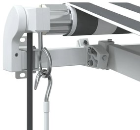 antracitszürke-fehér LED-es automata napellenző 450 x 300 cm