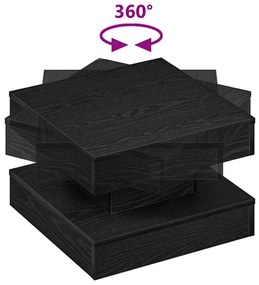 fekete dohányzóasztal 360 fokban forgatható 50x50x34,5 cm