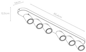 Lucide 23954/31/30 - XYRUS LED spotlámpa 6xGU10/5W/230V fekete