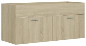 Sonoma tölgy színű szerelt fa mosdószekrény 100 x 38,5 x 46 cm
