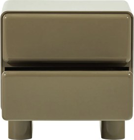 Zöld fényes éjjeliszekrény Lustra – WOOOD