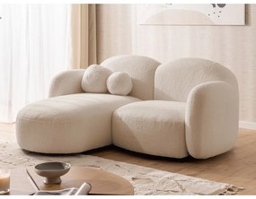 Világosbarna buklé sarokkanapé (bal oldali-heverő résszel) Orbit – Ropez