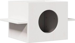 vidaXL tömör fenyőfa macskaház fehér 51x35x30 cm