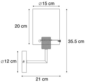 Design fali lámpa fekete füstüveggel - Dome