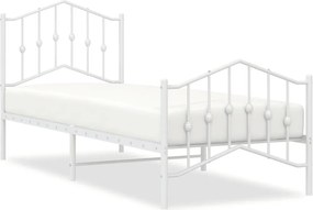 vidaXL fehér fém ágykeret fej- és lábtámlával 80 x 200 cm