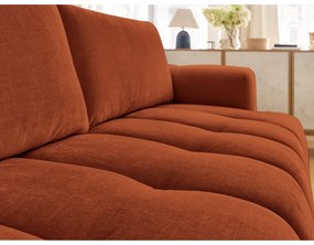 Téglavörös kinyitható-tárolóhelyes kanapé 251 cm Fuji – Bobochic Paris