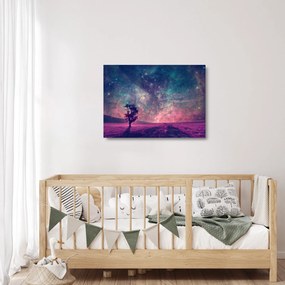 Kép - természetfeletti éjszakai égbolt (üvegen) (70x50 cm)
