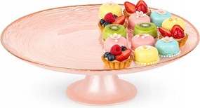 Patera Rózsaszín Üveg tortatartó sütemény desszert snack tálca 28 cm