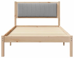 Ágykeret Kárpitozott Fejtámlával Világosszürke 100 x 200 cm