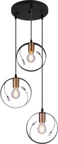 Globo 15346-3 Függeszték fém fekete. Ø:392, H:1500, exkl. 3xE27 60W 230V