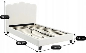 CRATER 120×200 cm franciaágy krém színű szövettel