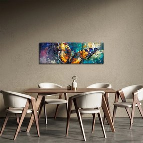 Kép - Pillangó, olajfestmény (órával) (90x30 cm)