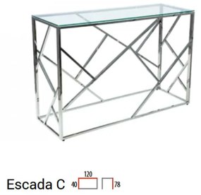 Escada C Konzolasztal 120 cm Üveg Króm