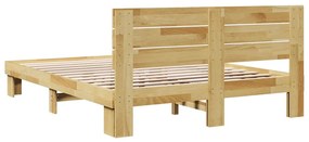 ágykeret fejtámlával matrac nélkül 135x190 cm tömör fa tölgyfa