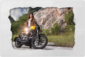 Poszterek 90x60 Chick egy motorkerékpáron