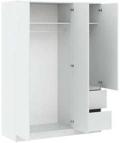 BASIT Gardrób Szekrény Fehér Színben 147 cm