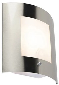 Kültéri fali lámpa acél IP44 világos-sötét érzékelő - Emmerald 1