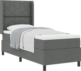 vidaXL Boxrugós ágy matracmal Sötétszürke 80 x 200 cm szövet