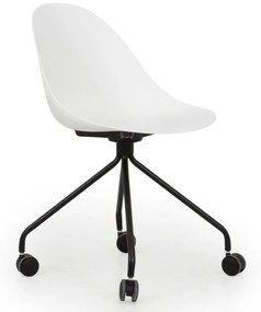 Work irodai szék, fehér, fekete fém láb