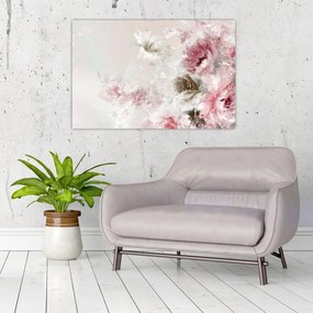 Kép - Festés rózsaszín virágok (90x60 cm)