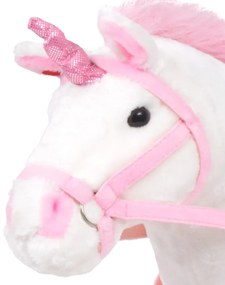 vidaXL fehér és rózsaszín álló unikornis plüssjáték XXL