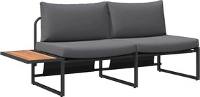 vidaXL Kerti kanapé párnával Antracit 200,5 x 70 x 85,5 cm Acél