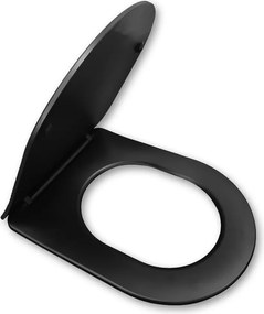 Viva FEKETE BRILLA SLIM L WC ülőke - duroplast - lecsapódásgátlós - levehető klikk - 42 x 36,5 cm