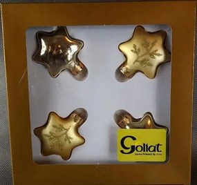 4 db-os csillag arany karácsonyfadísz szett