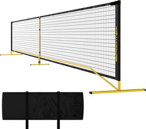 SPORTNOW Hordozható Pickleball Háló, 6.7m Táskával, Fém Váz Beltéri és Kültéri Használatra Sárga | Aosom