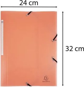 Gumis mappa, PP, A4, EXACOMPTA Chromaline Pastel, korall (EX55177E)