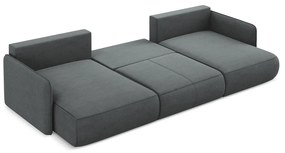 Szürke kinyitható-tárolóhelyes sarokkanapé Nanea – Makamii