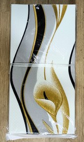 10 Darab Öntapadós 3D falmatrica Tapéta Arany Virág Nonfiguratív Mintával Szalon 70x 70 x 0,6 cm-es méretben