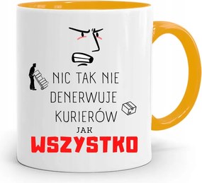 Sárga Bögre Futárnak Semmi Sem Idegesít Annyira A fényképes nyomattal