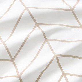 Goldea pamut ágyneműhuzat - cikcakk fehér és bézs 220 x 200 és 2db 70 x 90 cm