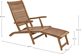 Natúr színű tömörfa kerti napozóágy Noemi – Bizzotto
