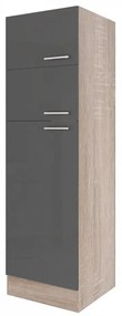 Yorki 60-as felülfagyasztós hűtős kamra szekrény sonoma tölgy korpusz selyemfényű antracit fronttal
