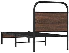 ágykeret matrac nélkül 75x190 cm barna tölgyfa műfa