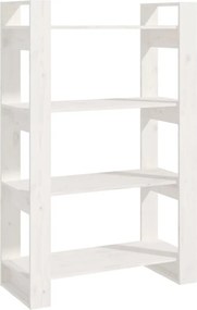 vidaXL fehér tömör fenyőfa könyvszekrény/térelválasztó 80x35x125 cm