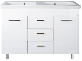 TMP FLAT 120 álló fürdőszobabútor - Sanovit ISIK 4120 DUPLA porcelán mosdóval - 120 x 44 cm