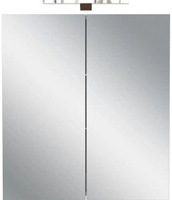 Krémszínű fali tükrös fürdőszoba szekrény 60x71 cm Arcena – Germania