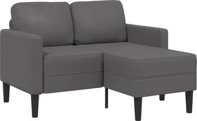 vidaXL szürke műbőr 2 üléses kanapé L-alakú kanapéval 125 cm