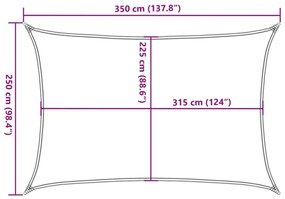 fekete HDPE napvitorla 160 g/m² 2,5 x 3,5 m