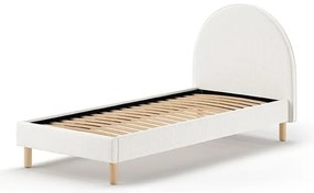 Fehér kárpitozott egyszemélyes ágy ágyráccsal 90x200 cm MOON – Vipack