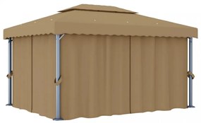 tópszínű alumíniumpavilon függönnyel 4 x 3 m