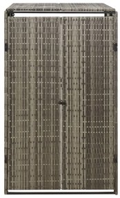 szürke polyrattan kerekes kukatároló fészer 70 x 80 x 117 cm